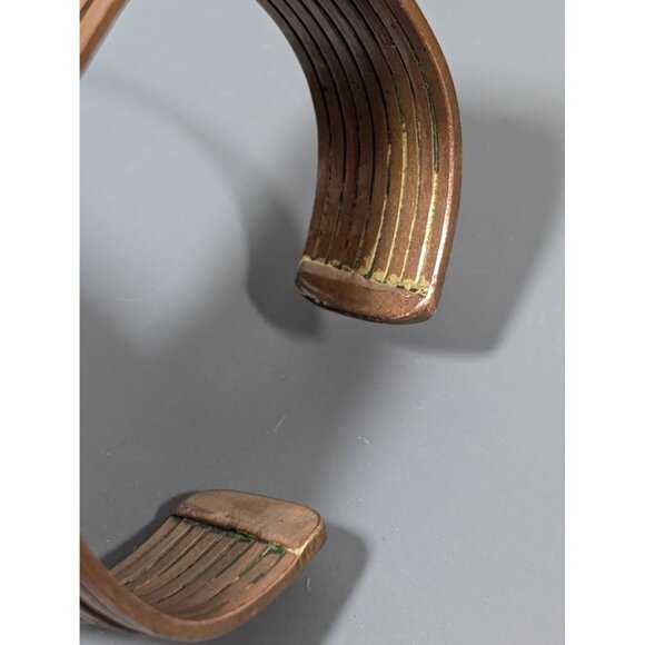 Vintage Copper Multi Bar Cuff Bracelet 6 inches - Picture 9 of 10